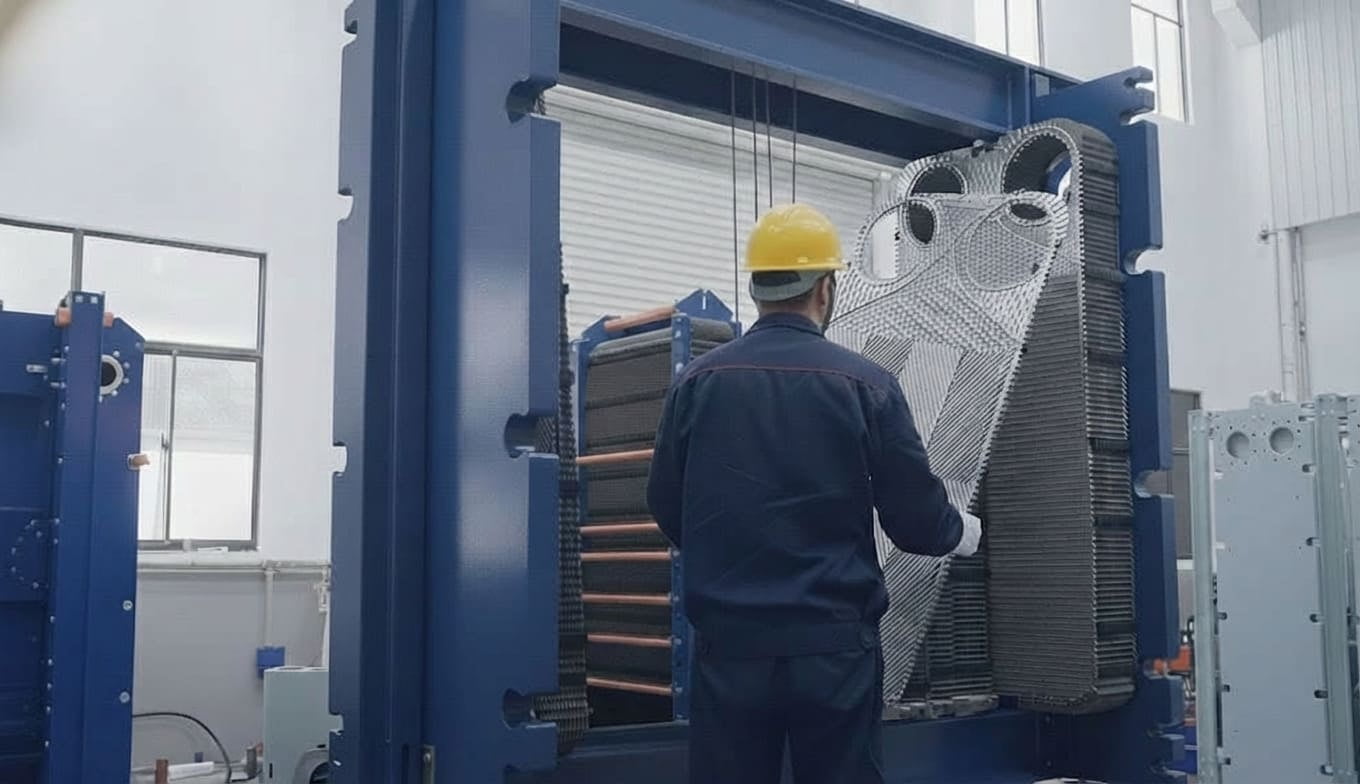 alt text: TIVO's APV B158 plates in action during installation on Malaysia's offshore platforms, showcasing the robustness and reliability