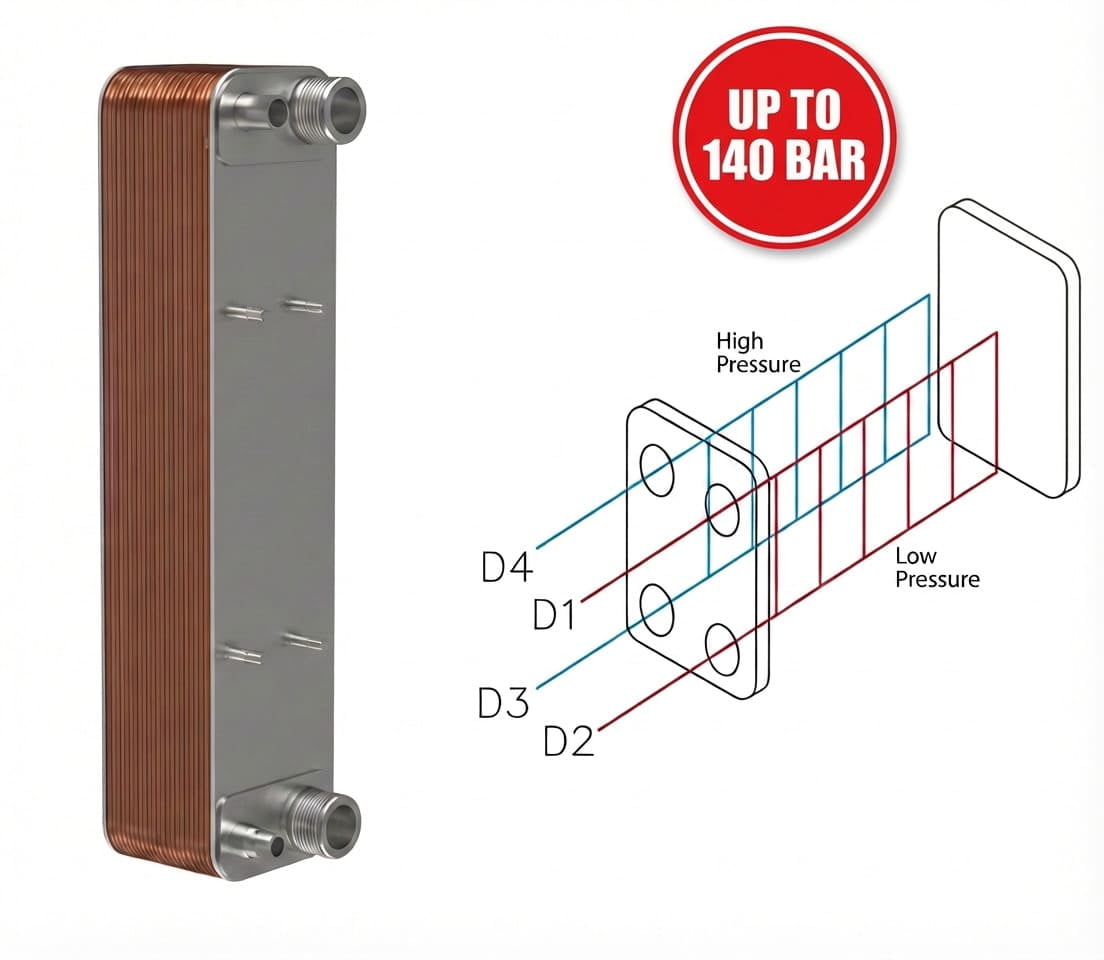 R744 CO2 Ultra-High Pressure BPHE