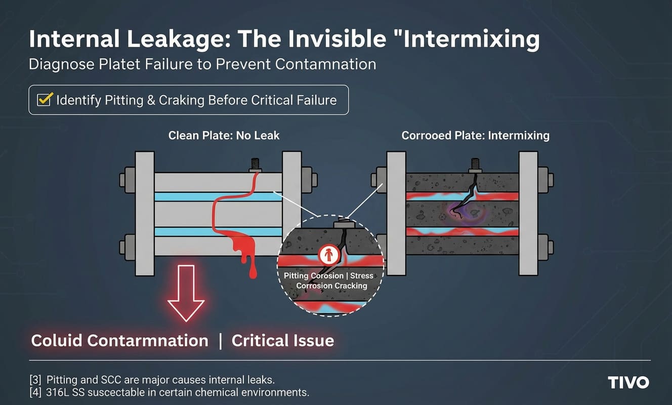 Corrosion pitting on heat exchanger plate