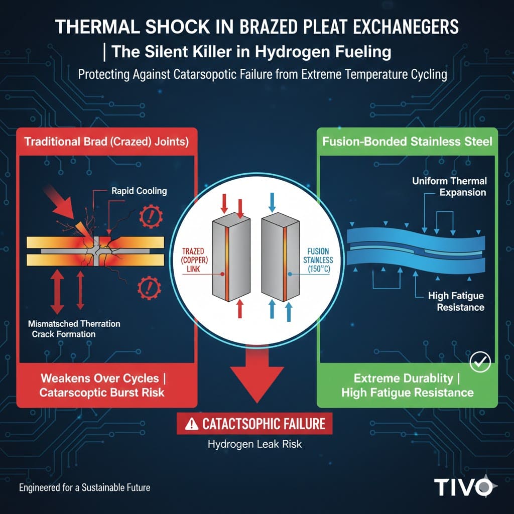 Thermal shock in brazed plate heat exchangers