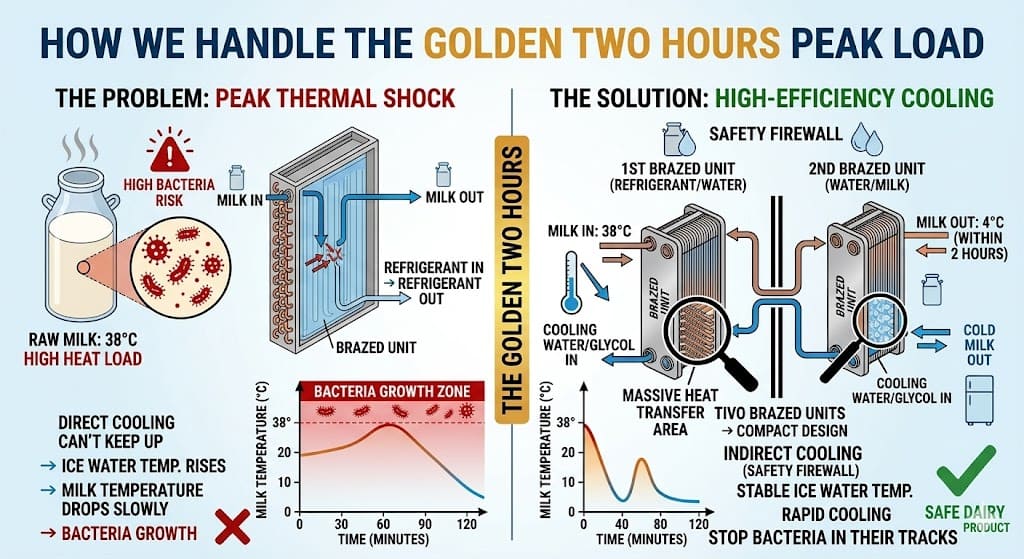 Golden two hours raw milk cooling
