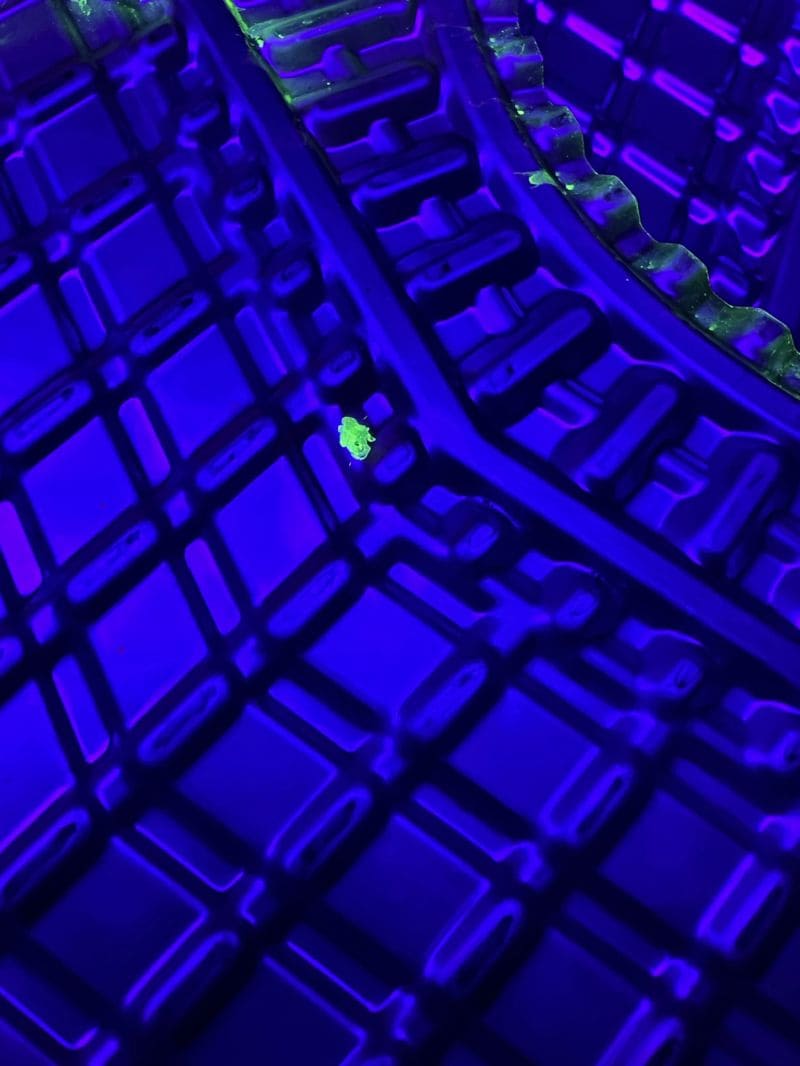 Red marks from dye penetrant testing