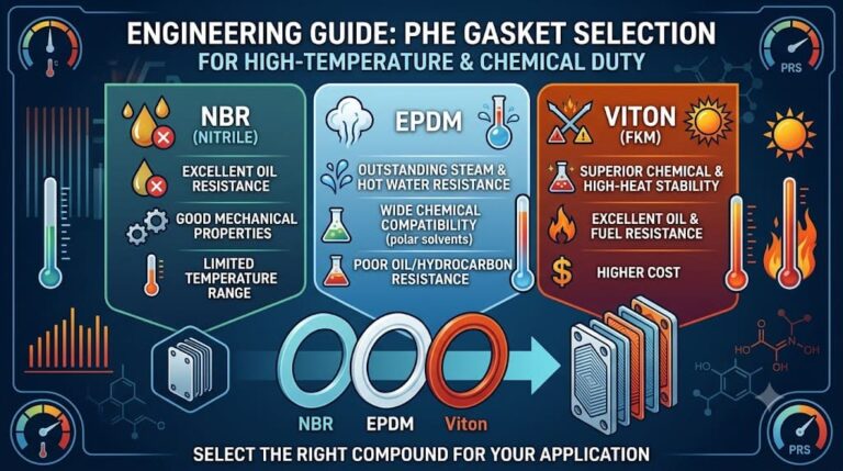 NBR vs. EPDM vs. Viton (FKM): Engineering Guide to PHE Gasket Selection for High-Temperature & Chemical Duty